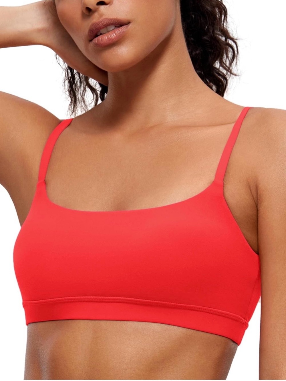 CRZ YOGA butterluxe Red Seamless adjustable Slim-Strap Bralette